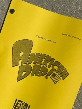 American Dad 2011 Production Used Table Draft Script Gorillas in the Midst